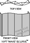 10 ft Eclipse wave pop-up trade show display line art drawing